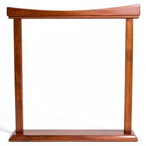 DOBANI Curved Sheesham Gong Stand 18in GSBR18-0