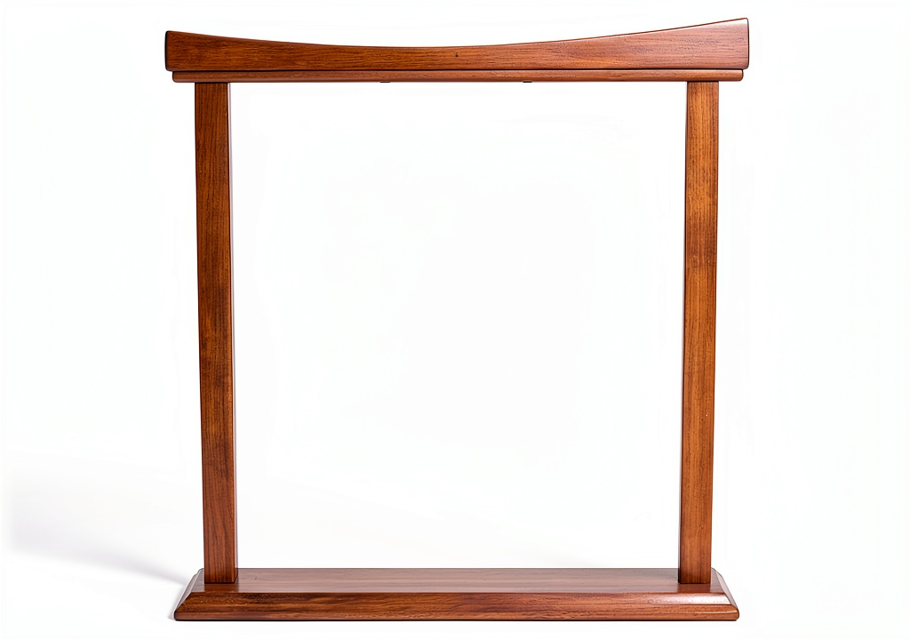 DOBANI Curved Sheesham Gong Stand placed in a serene meditation studio
